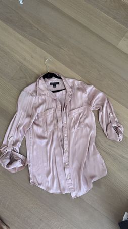 Rosa Seidenbluse Grösse S\M